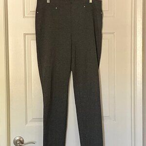 Rafaella Gray Straight Leg Pants. Size 12. Gray. Elastic waist.
